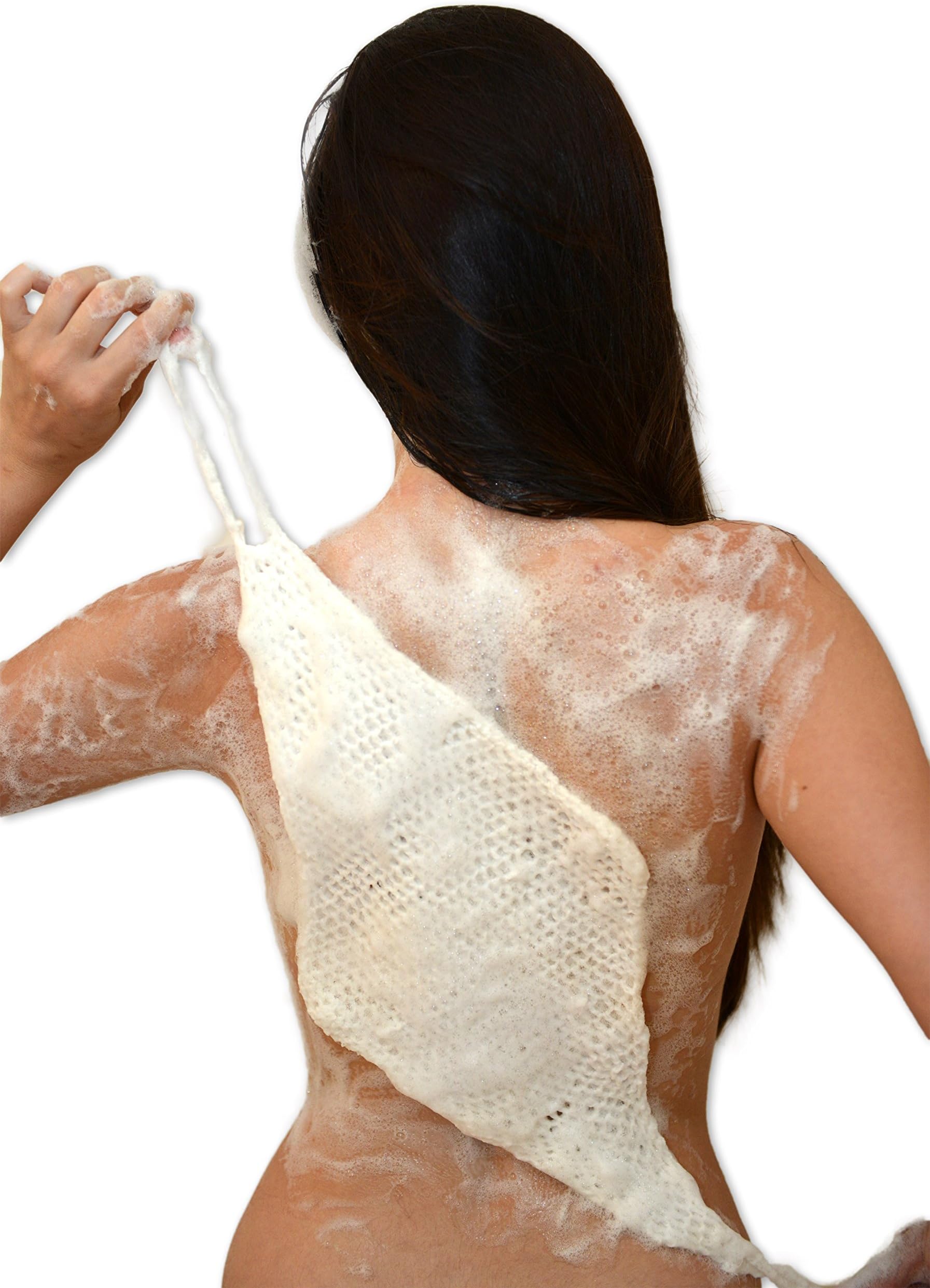 The Back Scrubber #1 Bath Shower Cleansing Loofah-style Body Exfoliator For Healthy Skin Care. (White)