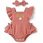 Love Signal Custom Baby Girl Romper With Name, Personalized Outfit for Infant Girl, Jumpsuit for Newborn Comming Home Gift