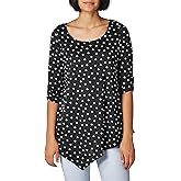 Star Vixen Womens Women's Plus-Size Hanky Hem Top, Elbow Sleeve with Cinch Detail