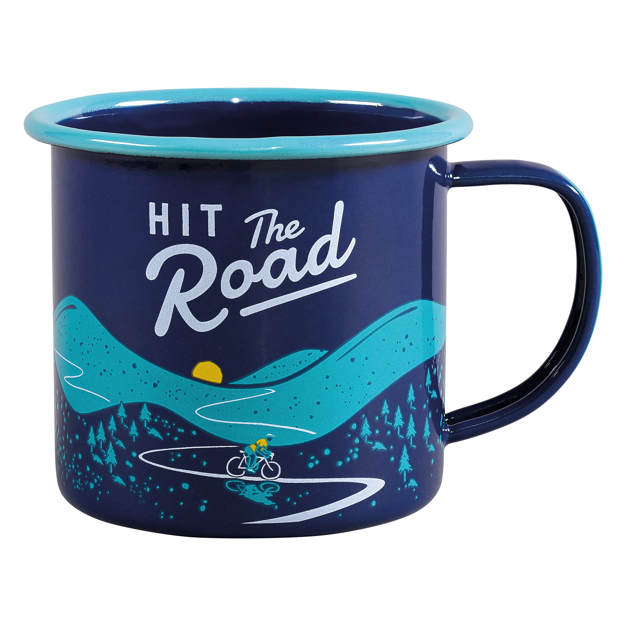 Gentlemen's Hardware Enamel Mug/Camping Mug, 11-Ounce (Blue) Hit The Road, Navy