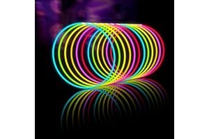 Glow Fever Glow Sticks Bulk 100ct 22'' Glow Necklaces with Connectors, Neon Light Sticks for Party Festivals Raves Concert Birthday Wedding, Multicolor