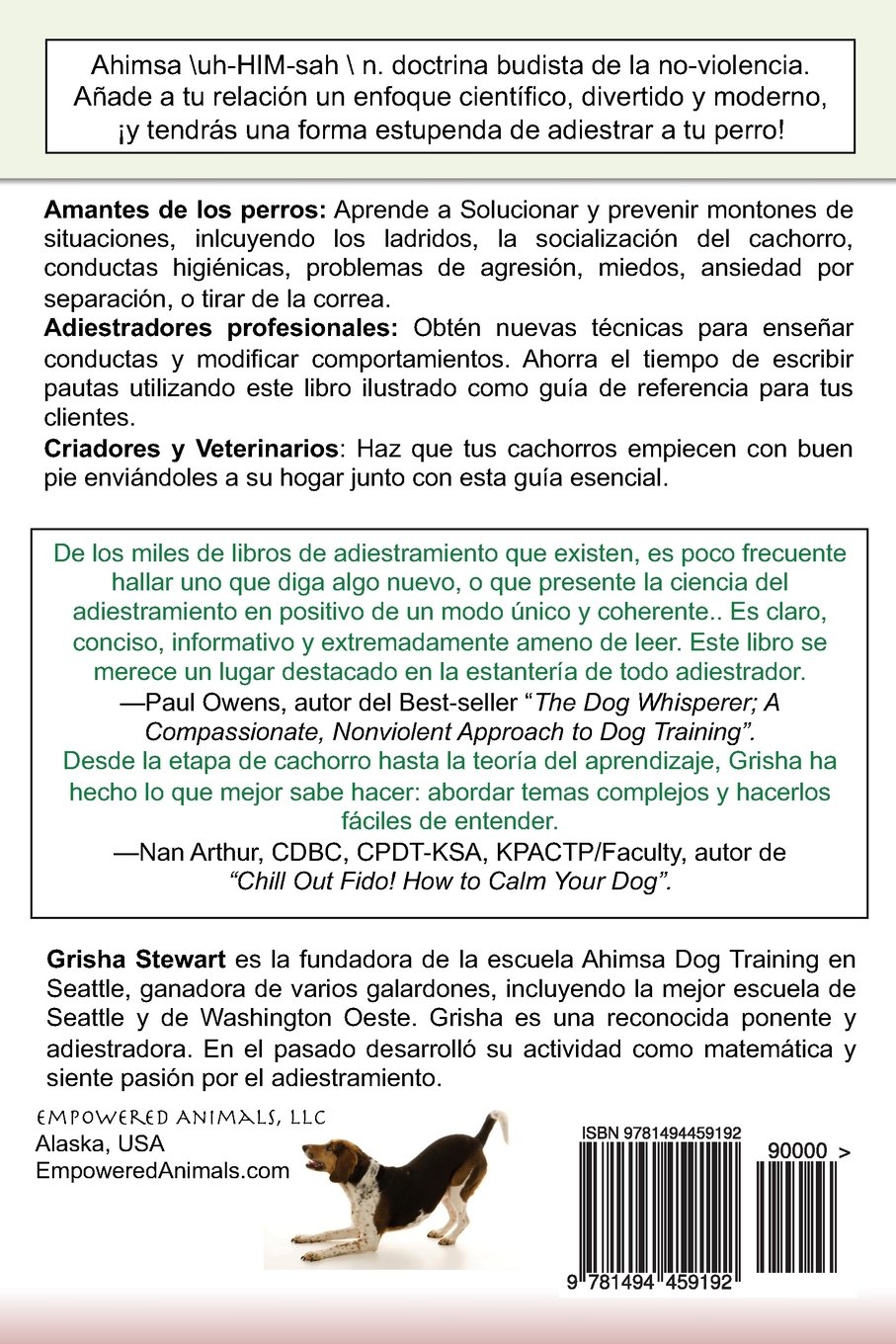 Buy Manual oficial de Ahimsa Dog Training / Official Ahimsa Dog Training  Manual: Una guía práctica para la solución de problemas y la educación  canina sin . ...