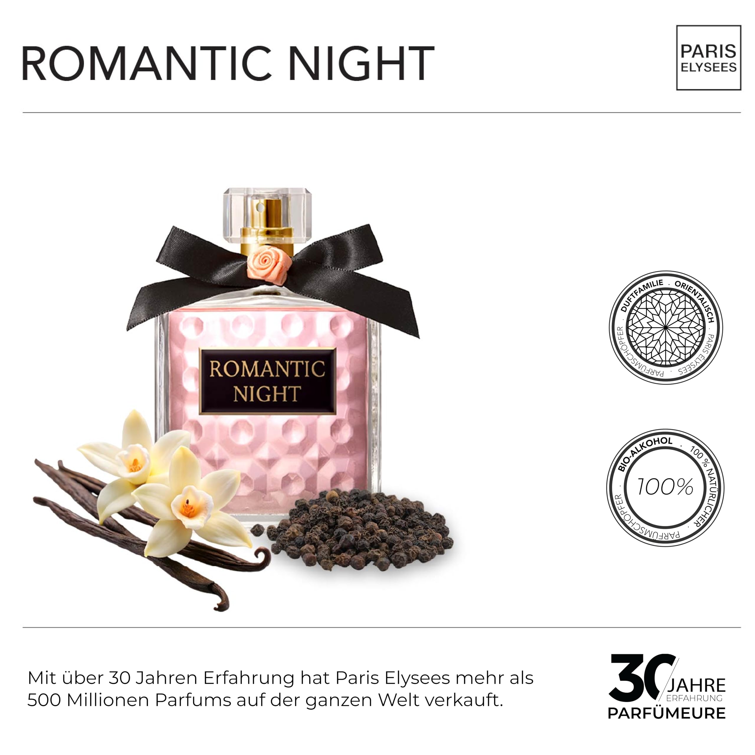 PARIS ELYSEES - Romantic Night - Eau de parfum für damen - Oriental & Blumig - Pfeffer & Anis - Parfüm frauen - 100 ml 3
