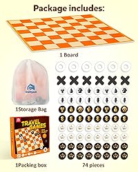 Coogam Chess and Checkers Board Game, 3-in-1 Tic