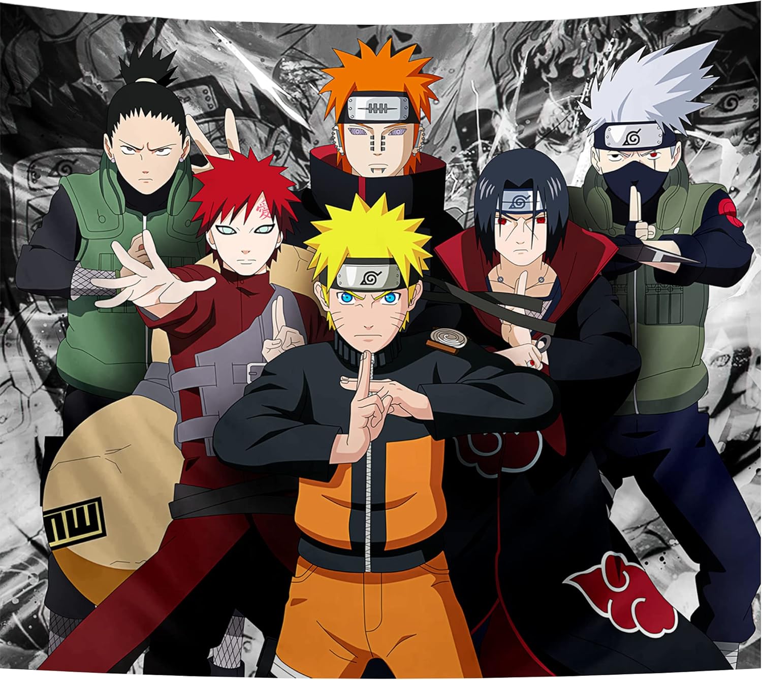 Tapestries - JUMANT Naruto Tapestry - Anime Tapestry for Bedroom - Anime Stuff - Anime Merch - Anime Decor - Anime Wall Art - Anime Room Decor - Anime Birthday Decorations - Anime Wallpapers - 78.7x59 In