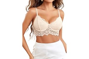 Avidlove Lace Bralettes for Women Corset Bustier Top with Underwired V Neck Camisole Lingerie Crop Top
