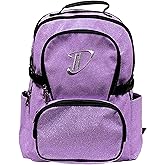 Dream Duffel Classic Backpack for Women & Children, Small Travel Bag, Water-Resistant, Padded Back & Shoulder Straps, Size 17.5”x14”, Purple Sparkle