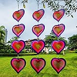 DJUAN Heart Wind Spinners Outdoor Garden Decor
