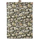 Aonimonis Stone Wall Pattern Throw Blanket Gifts for Women, Soft Fuzzy Warm Cozy Flannel Blankets for Bedroom, Travel, Couch, Home Decor 50x60 in