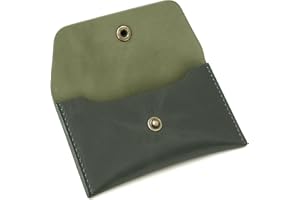 TheAntiq Leather Currency Pouch Money Bag Dollar Bills Organiser Handmade Travel Wallet Utility Money Pouch Cash Envelope- Forest Green