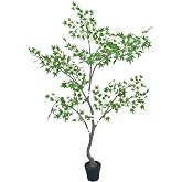 Artificial Maple Tree, 6 Feet Tall, Green Foliage, Potted Faux Plant for Indoor Outdoor Decor (Green)
