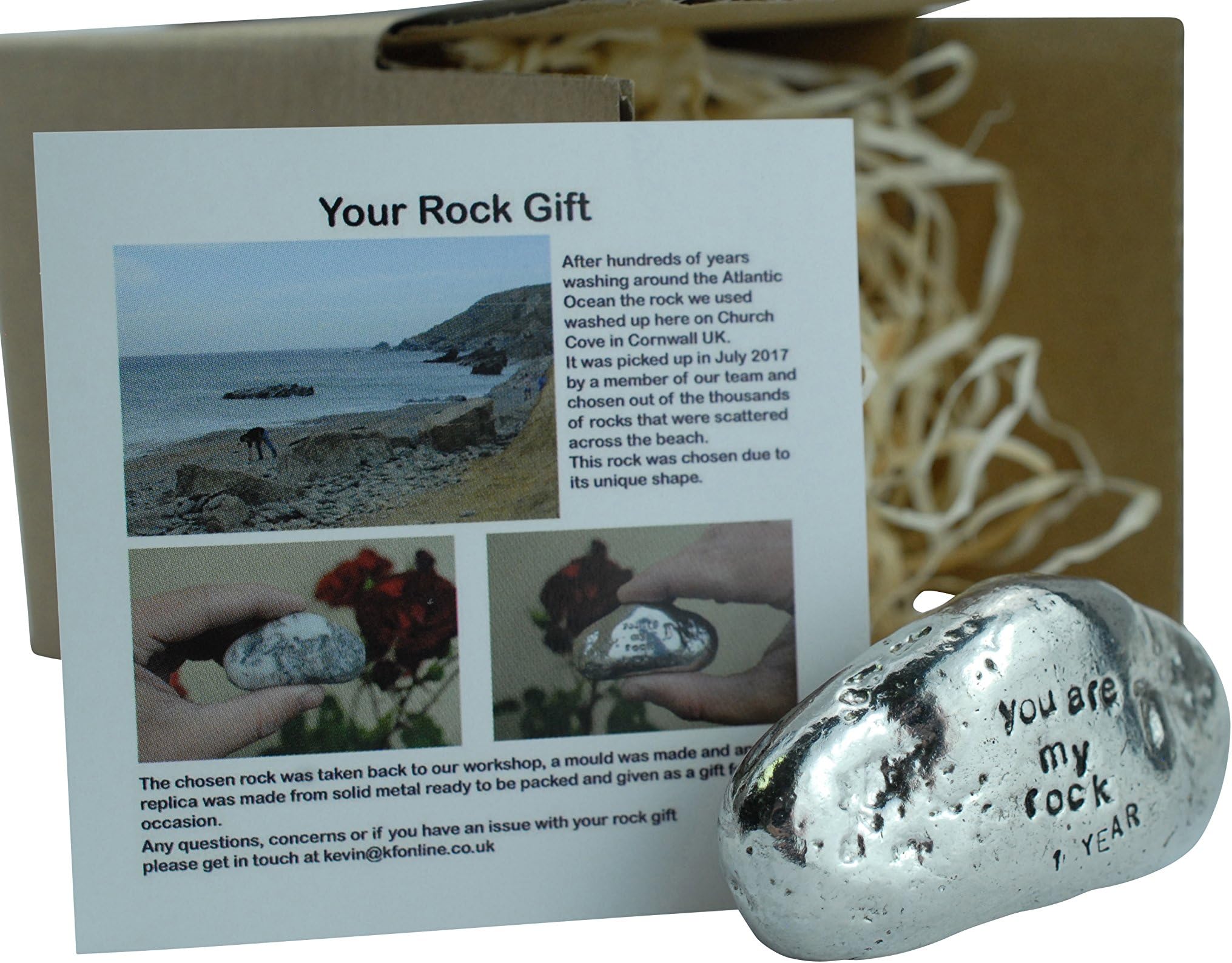 1st Year Anniversary You Are My Rock Gift Idea - Solid Metal Heavy Polished Rock Gift for 1 Year Anniversary