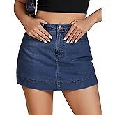 luvamia Jean Skorts for Woman Trendy High Waisted Stretchy Denim Skirt with Shorts Y2K Mini Skort Skirts Country Concert