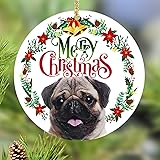 Pug Dog Christmas Ornaments, Ornaments for