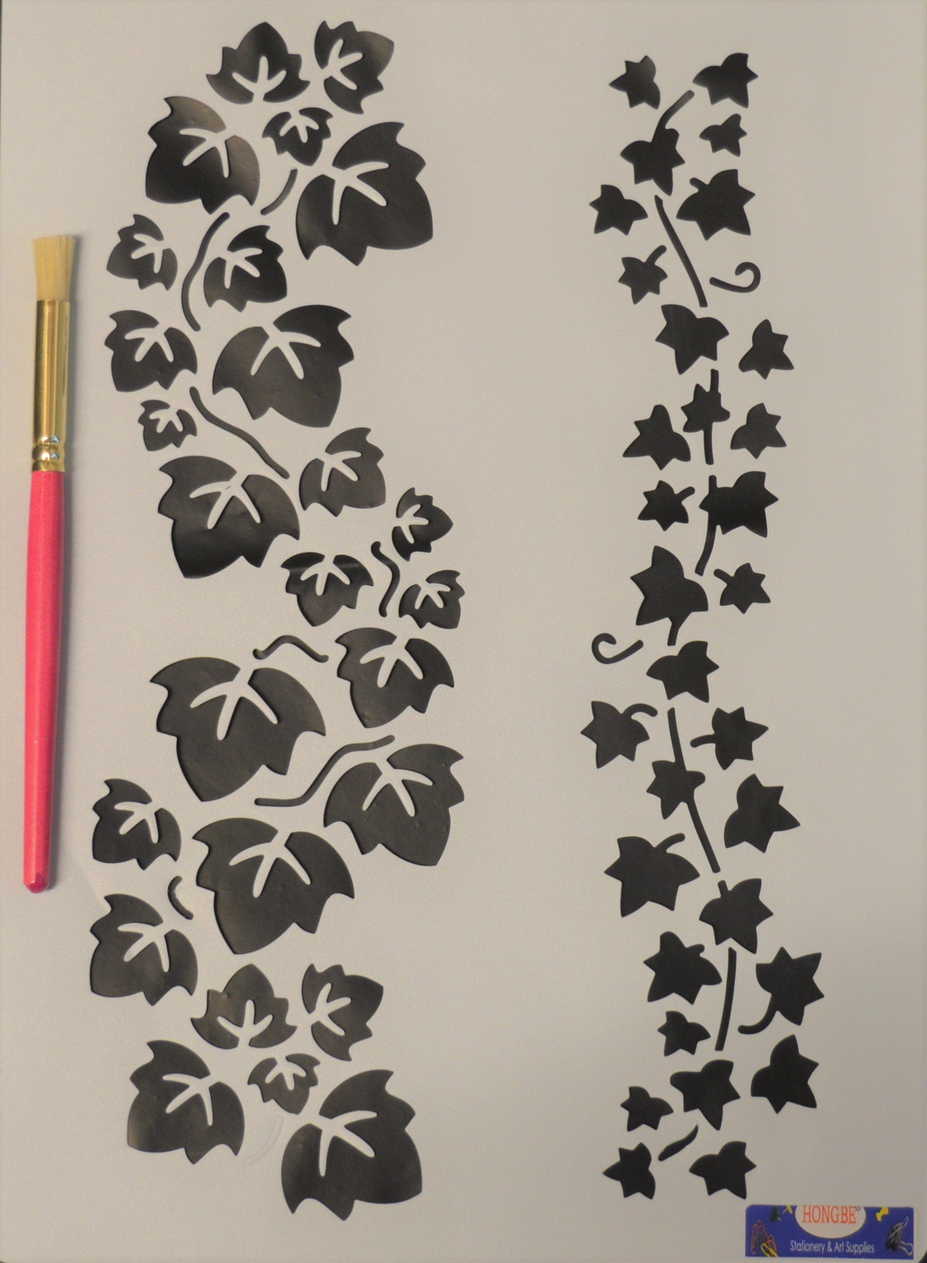 HONGBE Wall Stencil with Stencil Brush NO 8