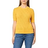 Nautica Womens Short Sleeve Crew Neck Cable Solid Sweater