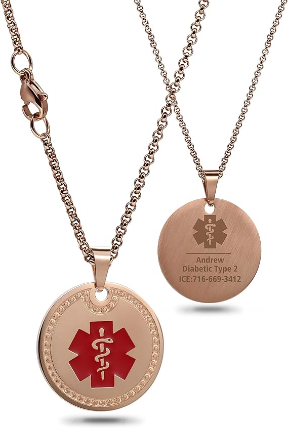 MunsteryAid Free Custom Engraving Stainless Steel Emergency Medical