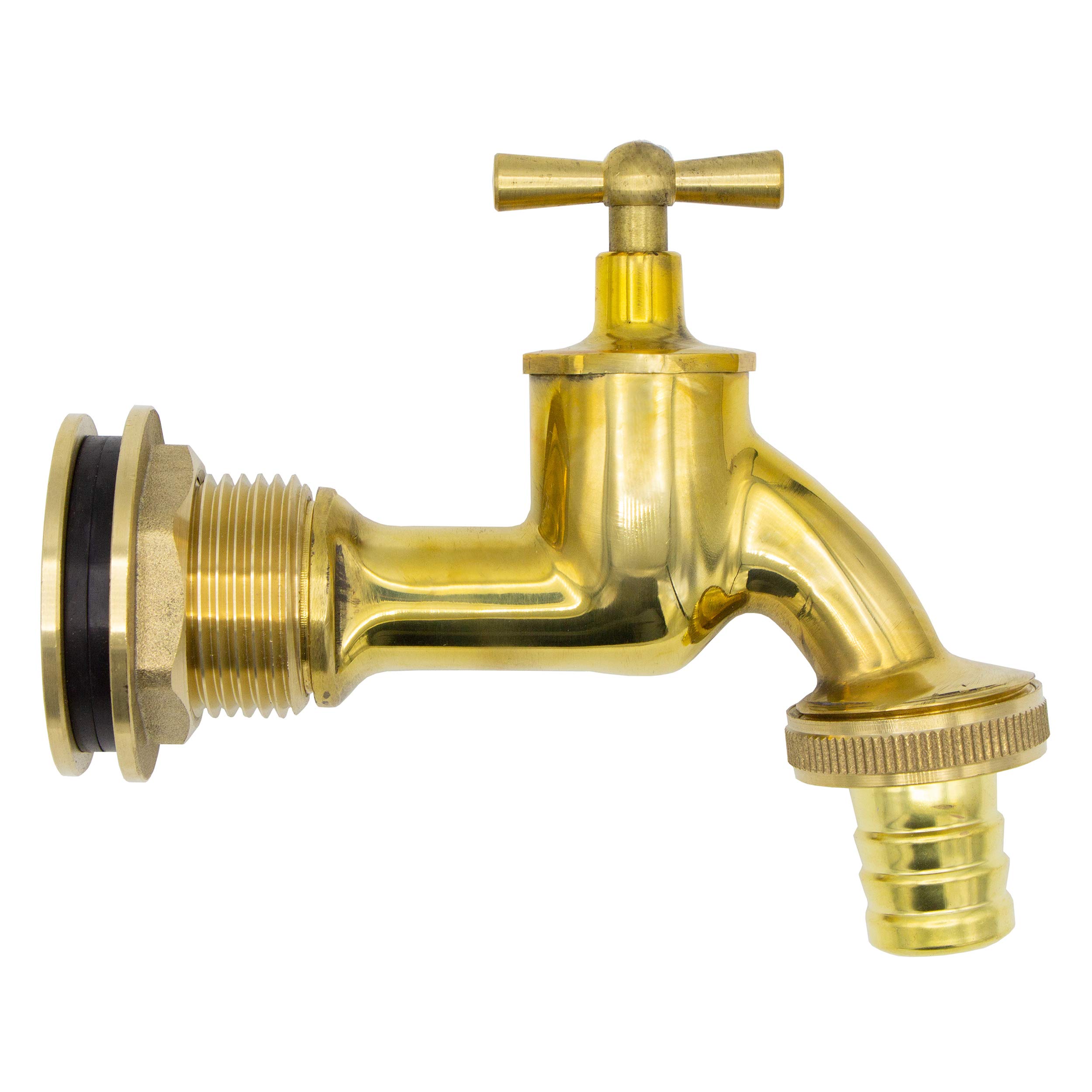 VARIOSAN 14948 3/4 Inch Water Butt Feed and Outlet Valve Set Polished Brass