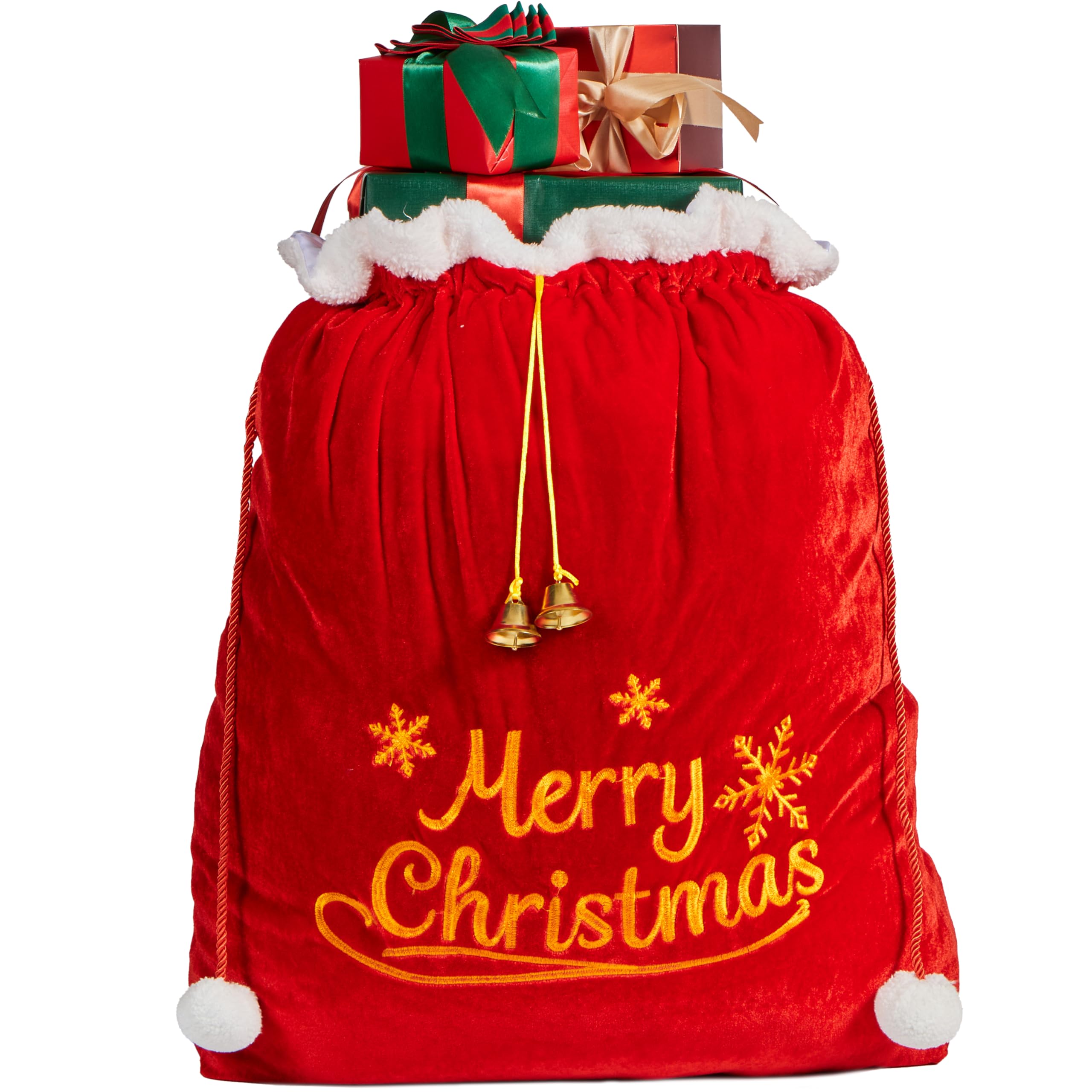 JOYIN GIFT Bag 31" x 27", Santa Sack with Cord Drawstring for Indoor Xmas Give Decoration, GIFT Décor, Giant Presents Gifts Wrap