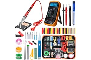 KYZHXVO Electronics Soldering Iron Kit, 80W LCD Digital Soldering Gun with Adjustable Temperature Controlled and Fast Heating Ceramic Thermostatic Design, 24pcs Solder Kit Welding Tool