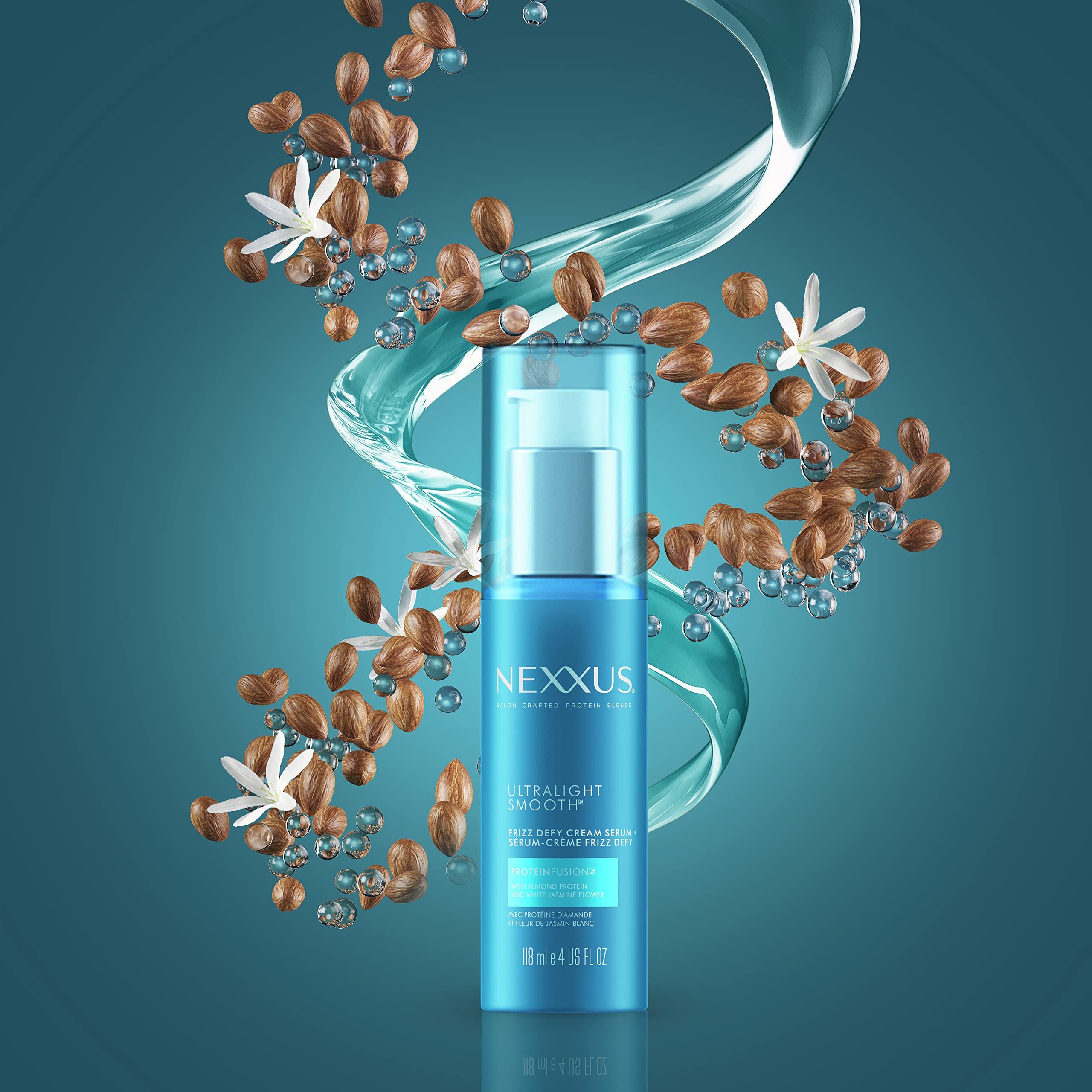 Nexxus Ultralight Smooth Frizz Defy Cream Serum for Frizzy Hair 4 fl oz | Dry Hair Treatment