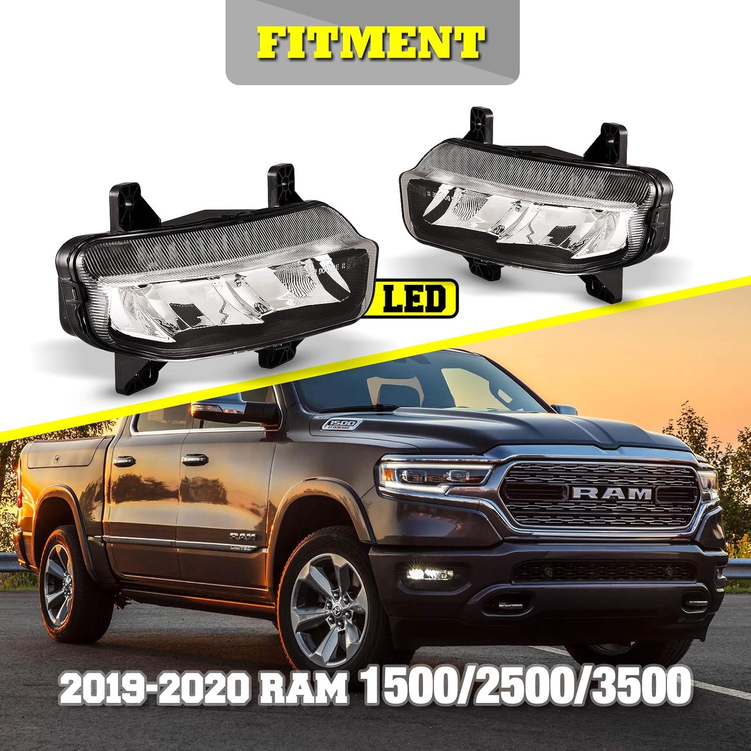 For 20192020 RAM 1500 2500 3500 LED FOG LIGHT LAMP OEM NEW 68273291AB