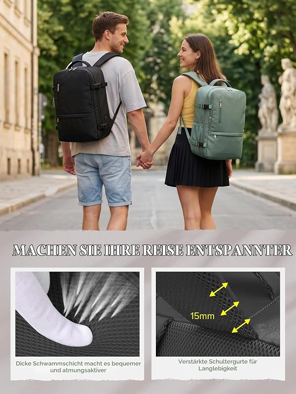 für Ryanair Handgepäck 45x36x20 Rucksack Flugzeug Reiserucksack — Foto 6 von 7