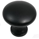 Laurey 54620 Danica Steel Round Mushroom Shaped Cabinet Hardware Knob - 1.38 Inch - 35mm -Matte Black