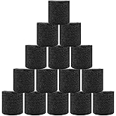15 Pack Self Adhesive Bandage Wrap 2 Inch x 5 Yards Non-Woven Bandage,Vet Wrap Breathable Elastic Self-Adherent Tape for Stretch Athletic, Sports, Wrist, Ankle (Black)