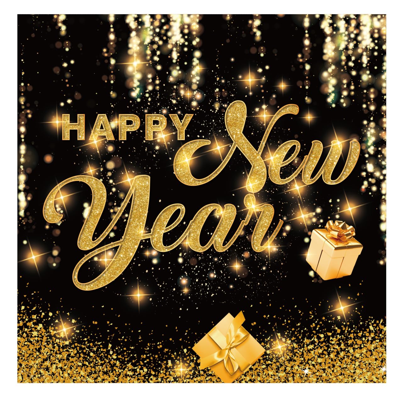 40Pcs Happy New Year Napkins Serviettes HNY Table Decoration 2026 HNY Napkins 33X33cm Black Gold Paper Napkin for Christmas New Years Eve Serviettes