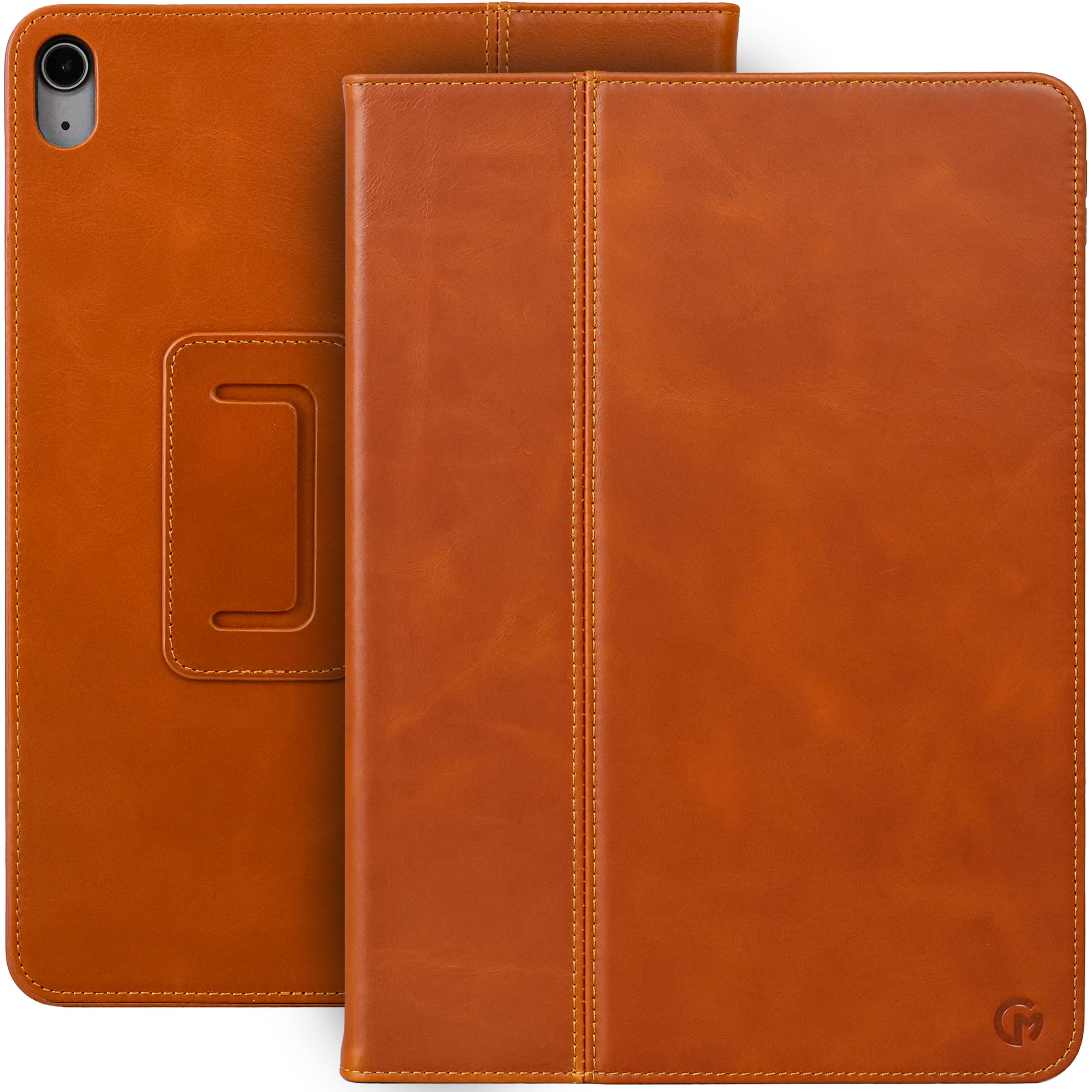 Casemade Real Leather Case Compatible with iPad iPad Air 11-inch M4/M3/M2 (2026/2025/2024), iPad Air 5th/4th Generation 10.9'' - Full-Grain Leather Cover, Auto Sleep/Wake, Dual Stand Position (Tan)
