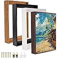 Canvas Floating Frame Wood-Look Floater Frames for Canvas Paintings Black Wood Picture Frames Wall Art Painting Frame Decor 8x8inch