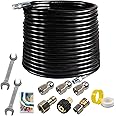 Xiny Tool Sewer Jetter Kit for Pressure Washer, 100 FT 1/4 Inch NPT Drain Cleaning Hose, Orifice 4.0 Button Nose and Rotating Sewer Jetting Nozzle, 4000 PSI