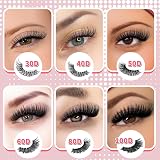 CNMTCCO Individual Eyelashes 570pcs D Curl Wispy Clusters 8-16mm Max view 3