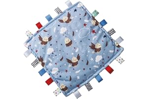 Taggies Lovey for Baby Original Comfy Security Blanket with Sensory Tags, 12 x 12-Inches, Americana