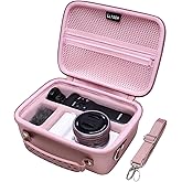 Camera Case Compatible with Sony Alpha ZV-E10 / ZV-1F / ZV-1 / ZV-1 II Vlog Camera with Shoulder Strap by LTGEM, Fits Vlogger Accessory Kit Tripod and Microphone, Rose Gold