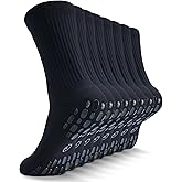 CWVLC Grip Socks Soccer - Cushioned Non-Slip Grippy for Men & Women Athletic - Barre Hospital Sticky Slipper Socks