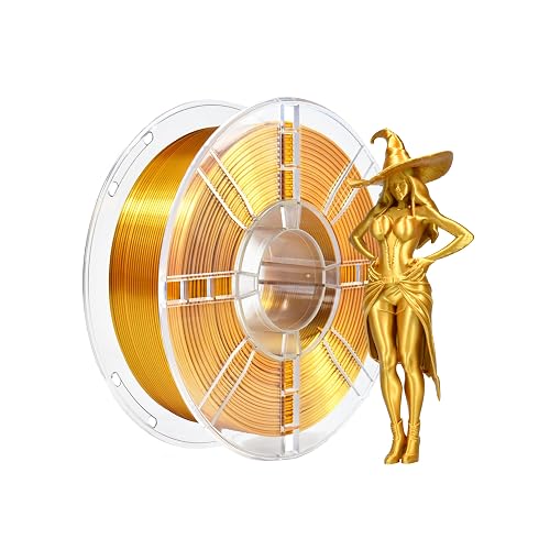 iBOSS PLA Plus(PLA+) Silk 3D Printer Filament 1.75mm Silk Gold, 3D Printing PLA+ Filament High Toughness, 1kg Spool (2.2lbs), Dimensional Accuracy +/- 0.02 mm, Fit Most FDM 3D Printers