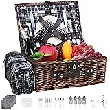 Neti Neti Wicker Picnic Basket Set for 4 with