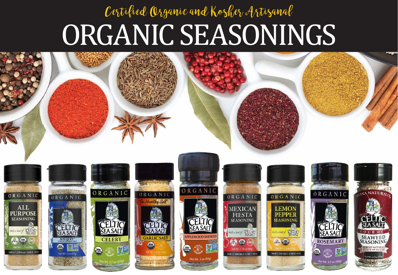 Gourmet Celtic Sea Salt Organic Celery Seasoned Salt Blend – Classic Celery Salt Adds Bold Herb Flavor to a Variety of Dishes, Hand Crafted and Organic, 3.7 Ounces : Grocery & Gourmet Food