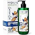 HIQILI Sweet Almond Oil for Skin, Hair, Body, 100% Pure Organic Carrier Oil for Essential Oils Mixing, Hexane Free, Unscented - 16 Fl Oz