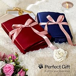 MR&HM Satin Bed Sheets, Full Size Sheets Set, 4 Pcs