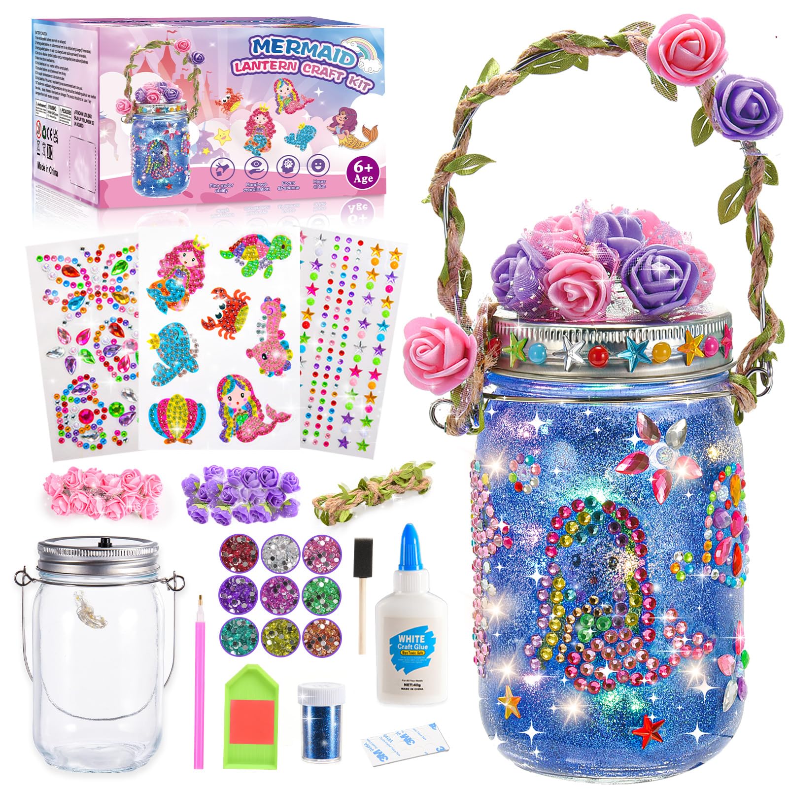 Hapikids 5 6 7 8 Year Old Girl Gifts, Craft Kits for Kids Toys Age 4-12 Year Old Girl Toys Age 6 7 8 9 Mermaid Toys Gifts for Girls Arts And Crafts for Kids for Kids Xmas Gifts