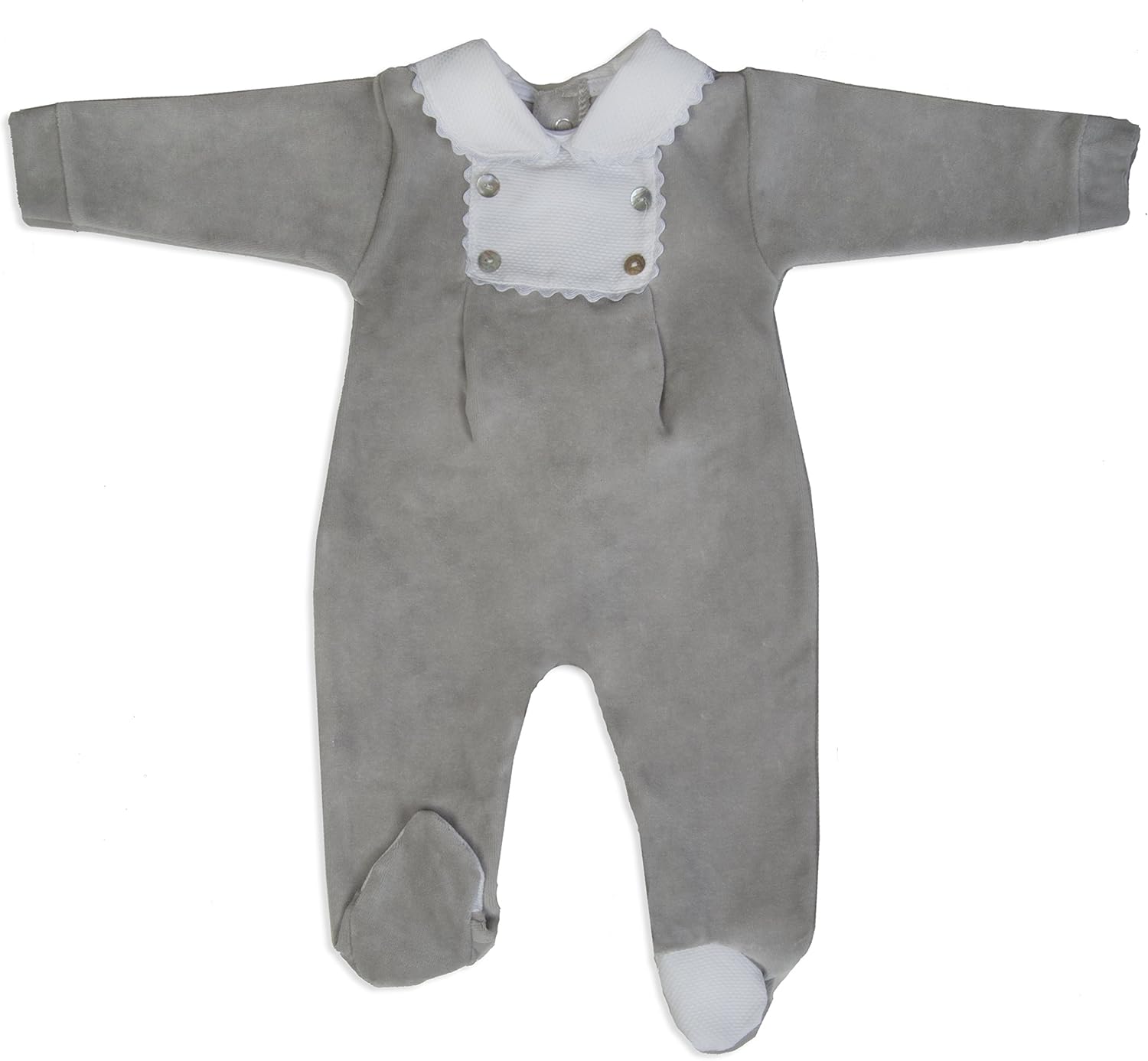 baby boy velour babygrow