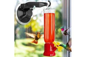 Gray Bunny Window Hummingbird Feeder with Strong Suction Cups Hangers (1 Pack) Small Plastic Humming Birds Feeders for Outside, New Leak-Proof Design, Gifts for Mom, Dad, Bird Lovers