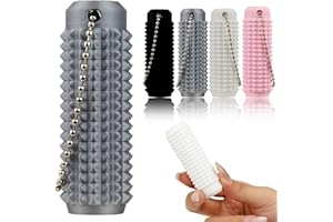 XIAWALANGZHUO 4 PCS Little Ouchies Pain Fidget Toy, Pocket Mini Pain Stim Fidget Toys for Office Workers to Stress Relief, 3D Printed Spiky Grippie Stim Keychain (Black,White,Gray,Pink)