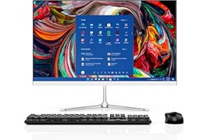 JUSTTHINK 23.8 inch 2024 All in One Desktop PC, Windows 11, WiFi 6, FHD Display, 8GB RAM, 256GB SSD, Intel N5095 Processor, Bluetooth, Wired Mouse and Keyboard