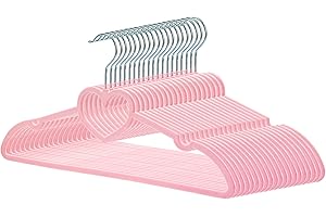 JIUXCF Velvet Hangers 20 Pack, 16" Non Slip Adult Hangers, Slim Clothes Hanger with 360 Degree Swivel Hook - Durable & Cute for Coats, Shirts, Dress (Pink)