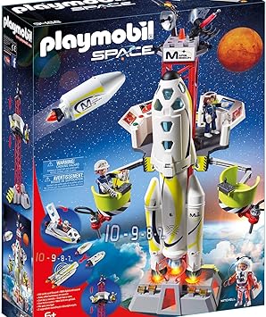 PLAYMOBIL Space Cohete con Plataforma de Lanzamiento, A partir de 6 años (9488): Amazon.es: Juguetes y juegos