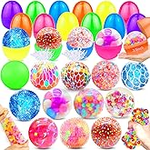 12 Pack 3.5" Easter Eggs Filled with Squishy Toys,12 Styles Stress Balls for Kids Boys Girls,Stress Relief Squeeze Fidget Toys for Easter Basket Essential Stuffers,Hunt Party Favors Gifts